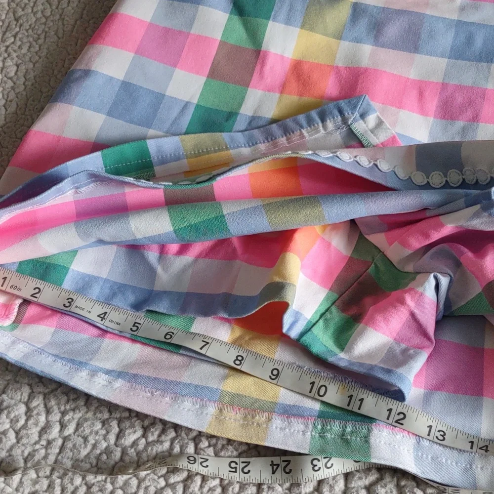 NWT Crown & Ivy Pastel Plaid Skort 16W